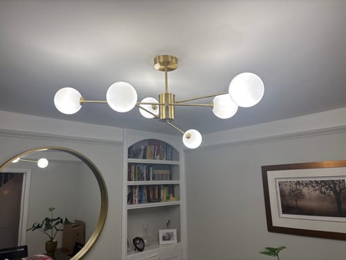 Customer photo review of 6-Light Glass Globe Ceiling Light