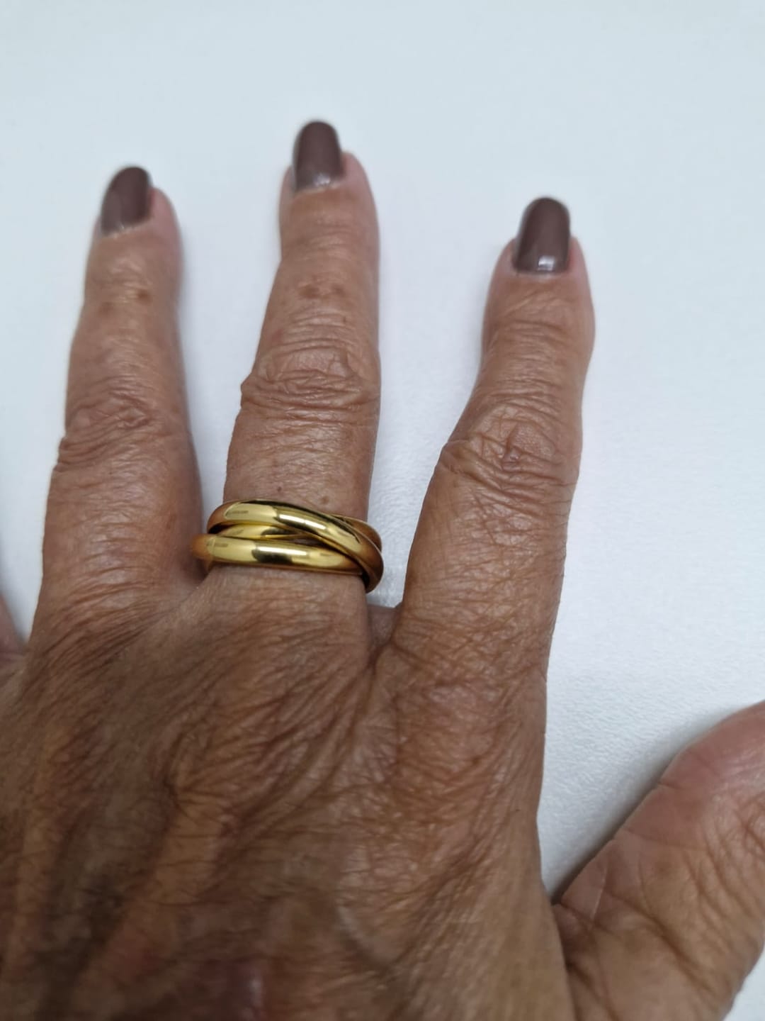 Customer photo review of Anel Trindade Banhado em Ouro 18K
