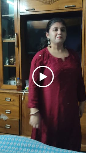 Customer video review of Maroon Rayon mukaish Long Kurta
