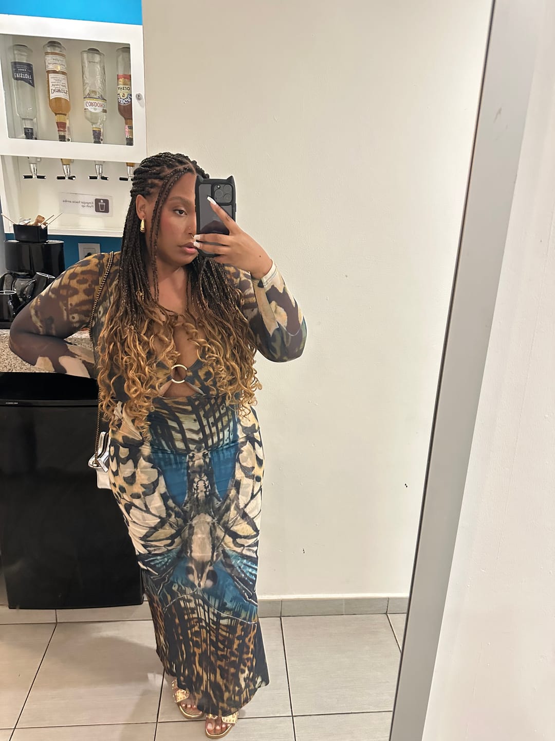 Customer photo review of Nakai Ring Cutout Maxi Dress