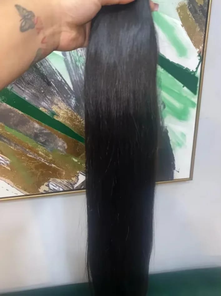 Customer photo review of MORE FACE 10A Straight Remy Hair 3PCS Human Hair Bundles Extensions Natural Color