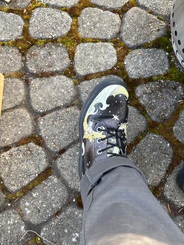 Customer photo review of Lunar Tide Boots - Vegan Leather Doc-Style Boots with Durable Stitched on Soles