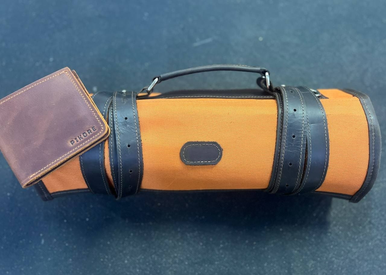 Customer photo review of Waxed Canvas Knife Roll