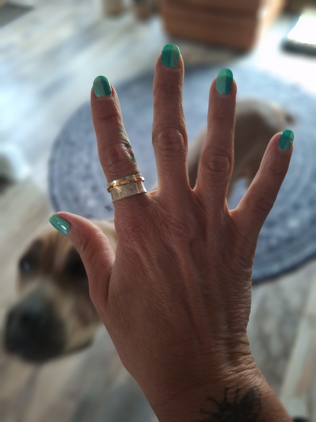 Customer photo review of Two Tone Silver Spinner Ring