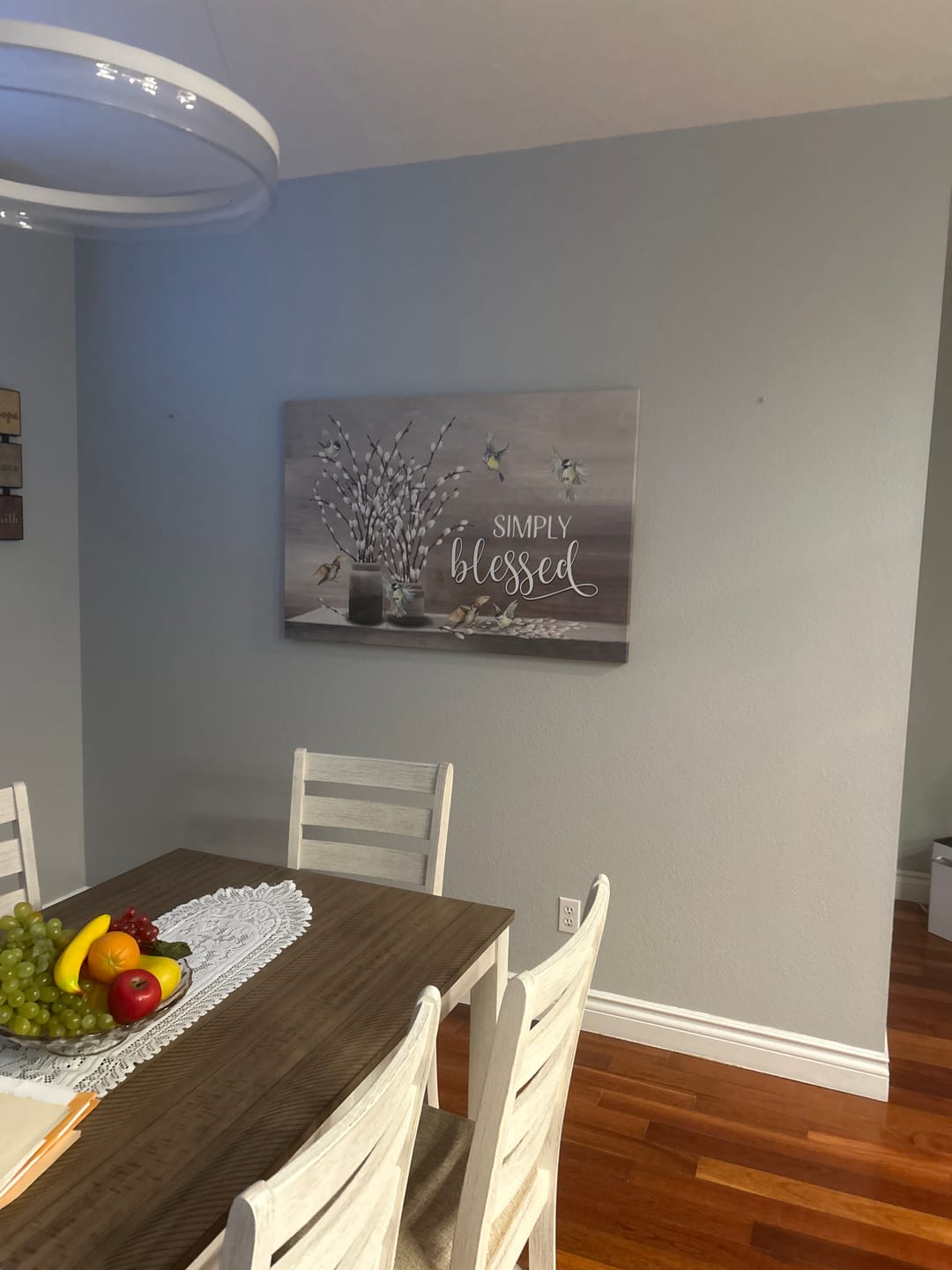 Customer photo review of Christian Canvas Wall Art, Simply Blessed Wall Decor