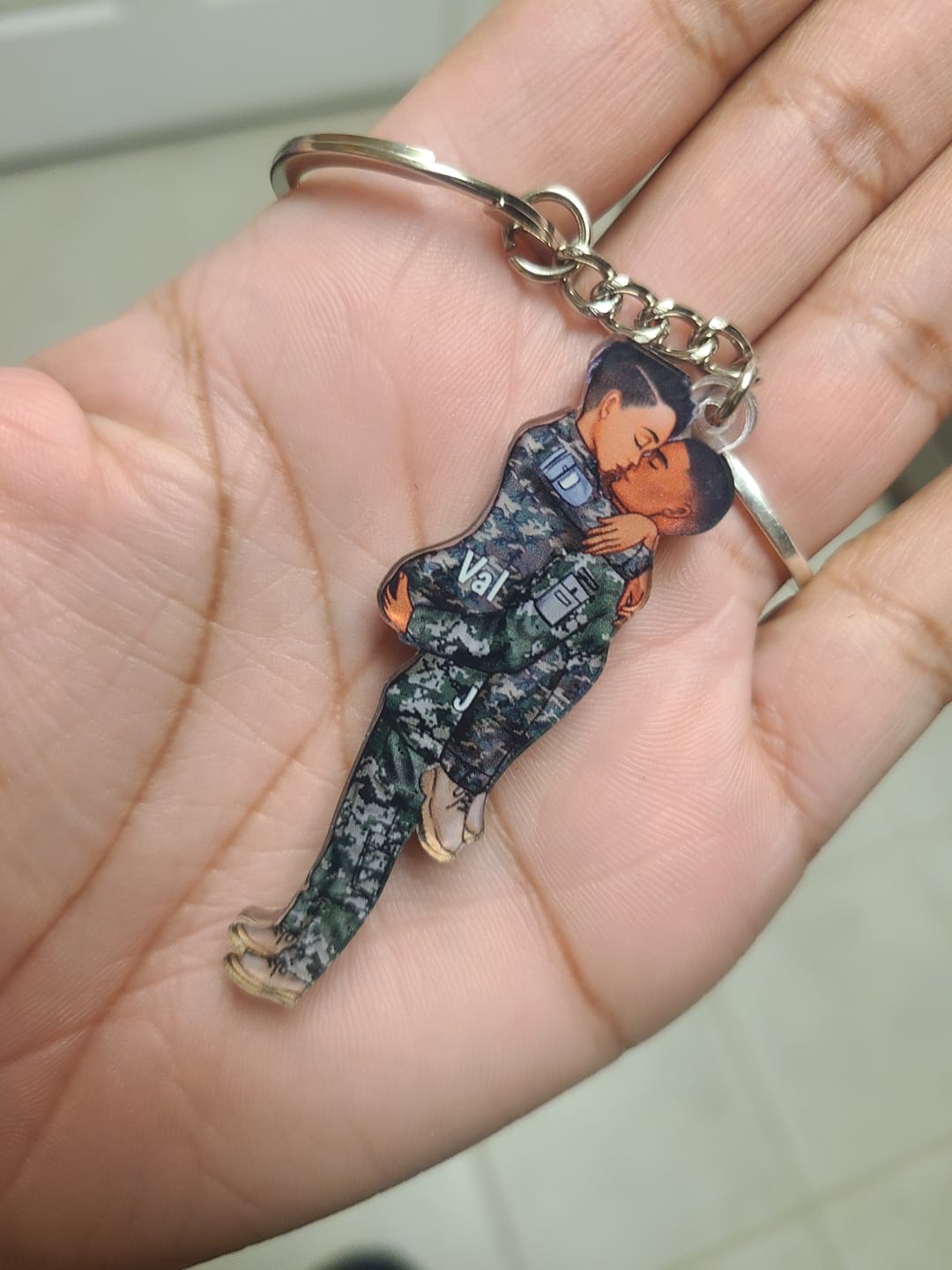 Customer photo review of Personalized Keychain, Couple Portrait, Firefighter, Nurse, Police Officer, Teacher, Gifts by Occupation