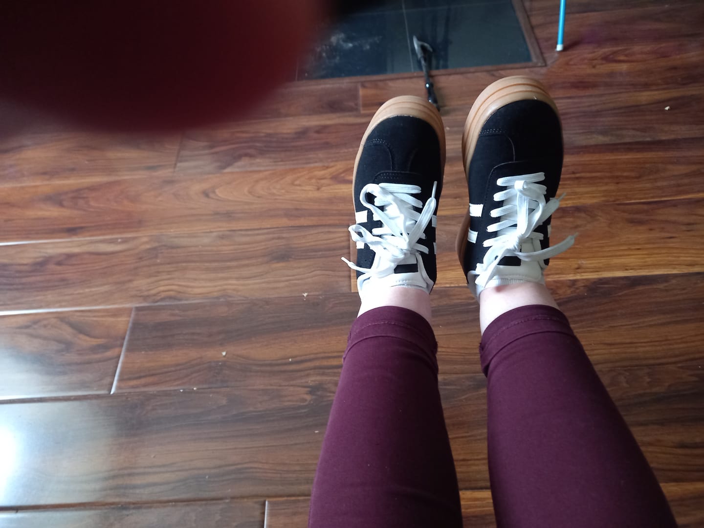 Customer photo review of Stefany Black Suede Sneakers