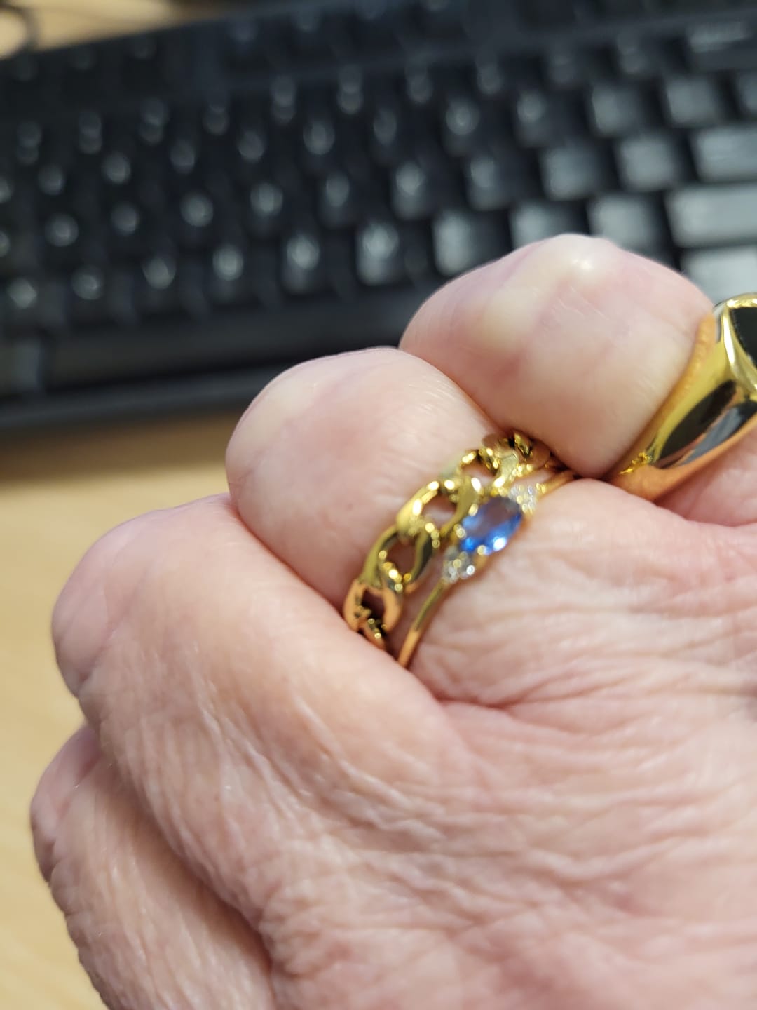 Customer photo review of 18K Gold-Filled Dainty Cuban Link Ring