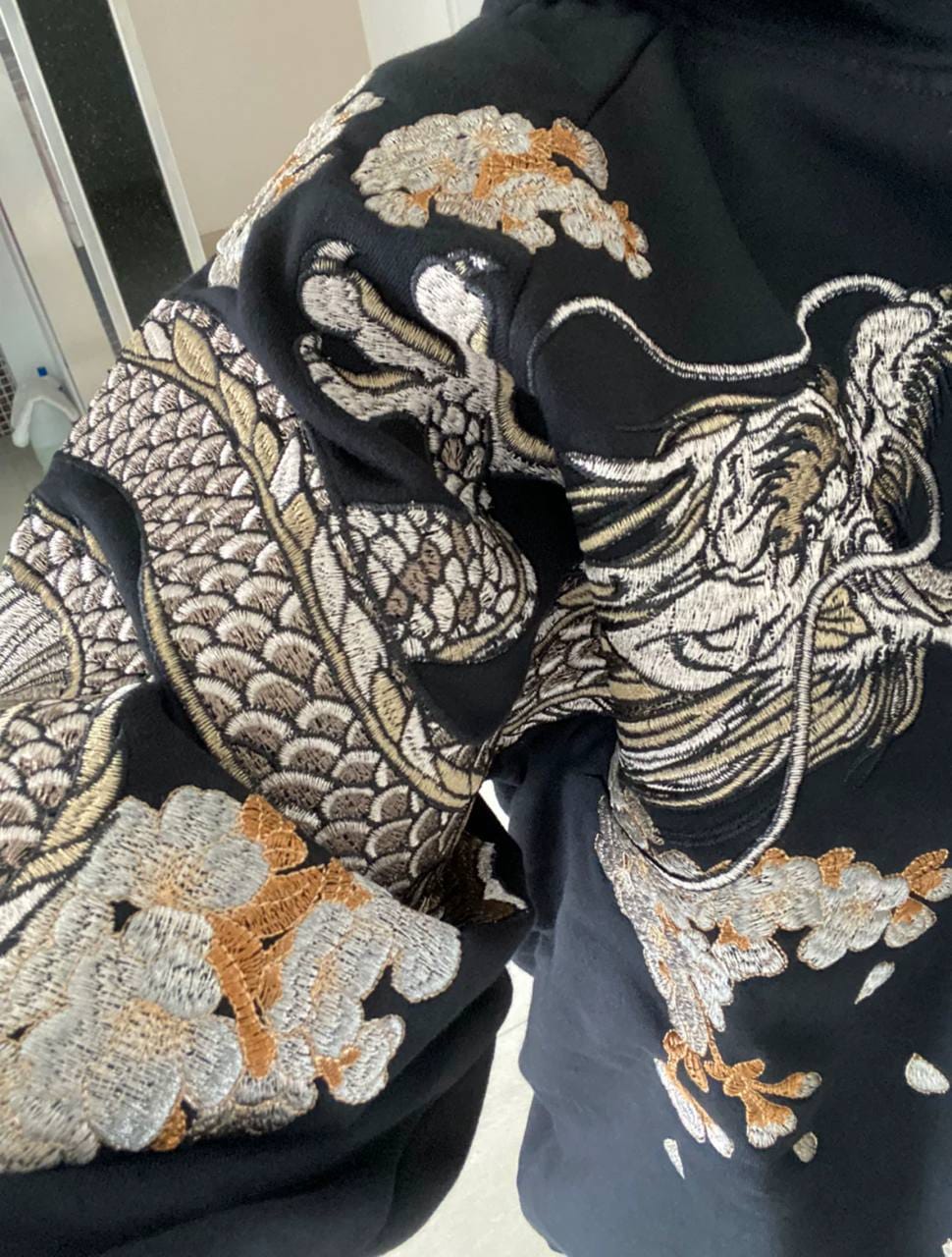 Customer photo review of Harmony Phoenix Embroidered Hoodie
