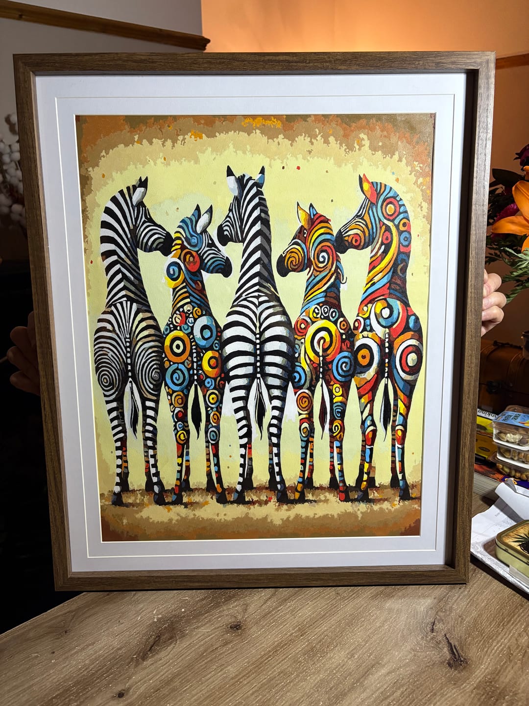 Customer photo review of Paint by Numbers - Abstract Zebras and Patterns