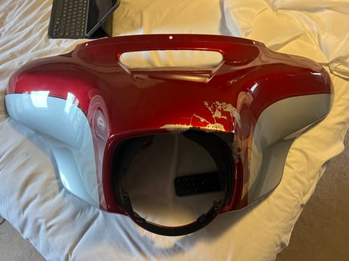 Customer photo review of HR3 Wicked Red / Barracuda Silver 2019UC Outer Batwing Fairing Cowl Upper 2019 ULTRA CLASSIC (FLHTCU)