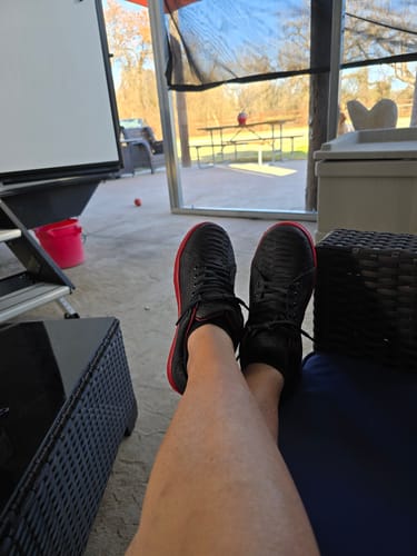 Customer photo review of Matte Black Python Leather Shoes