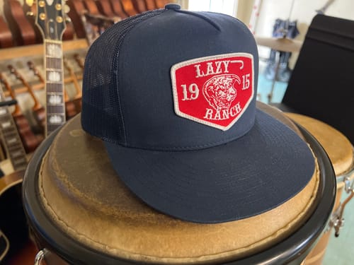 Customer photo review of Lazy J Ranch Navy Red Ranch Classic Five Panel Trucker Hat