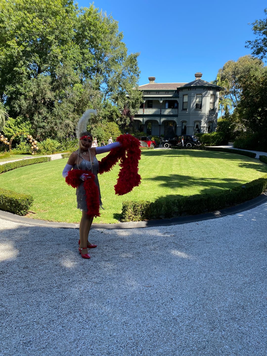 Customer photo review of 1920s Silver Fringe Flapper Dress