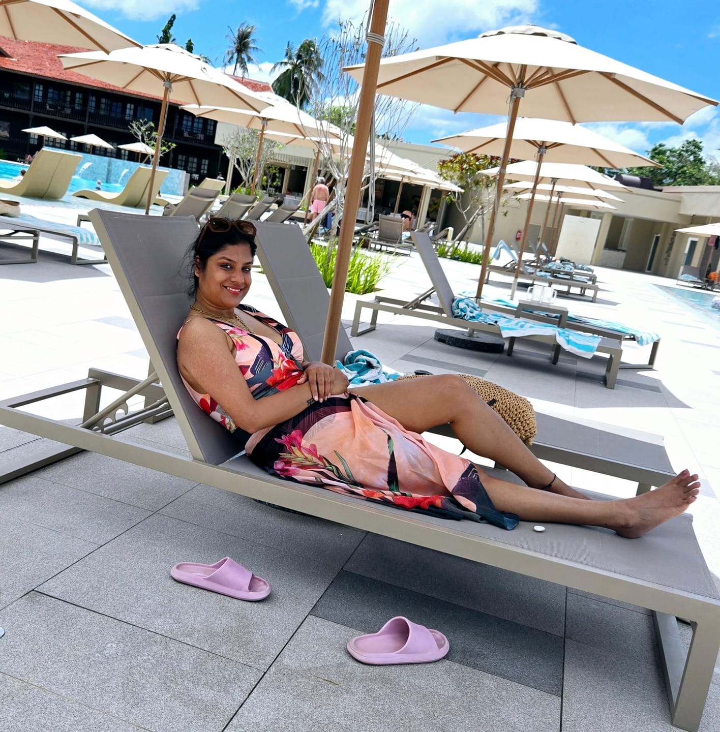 Customer photo review of Hues of Green Swimsuit with Sarong
