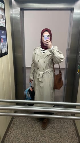 Customer photo review of Oversize Astarsız Trençkot Taş