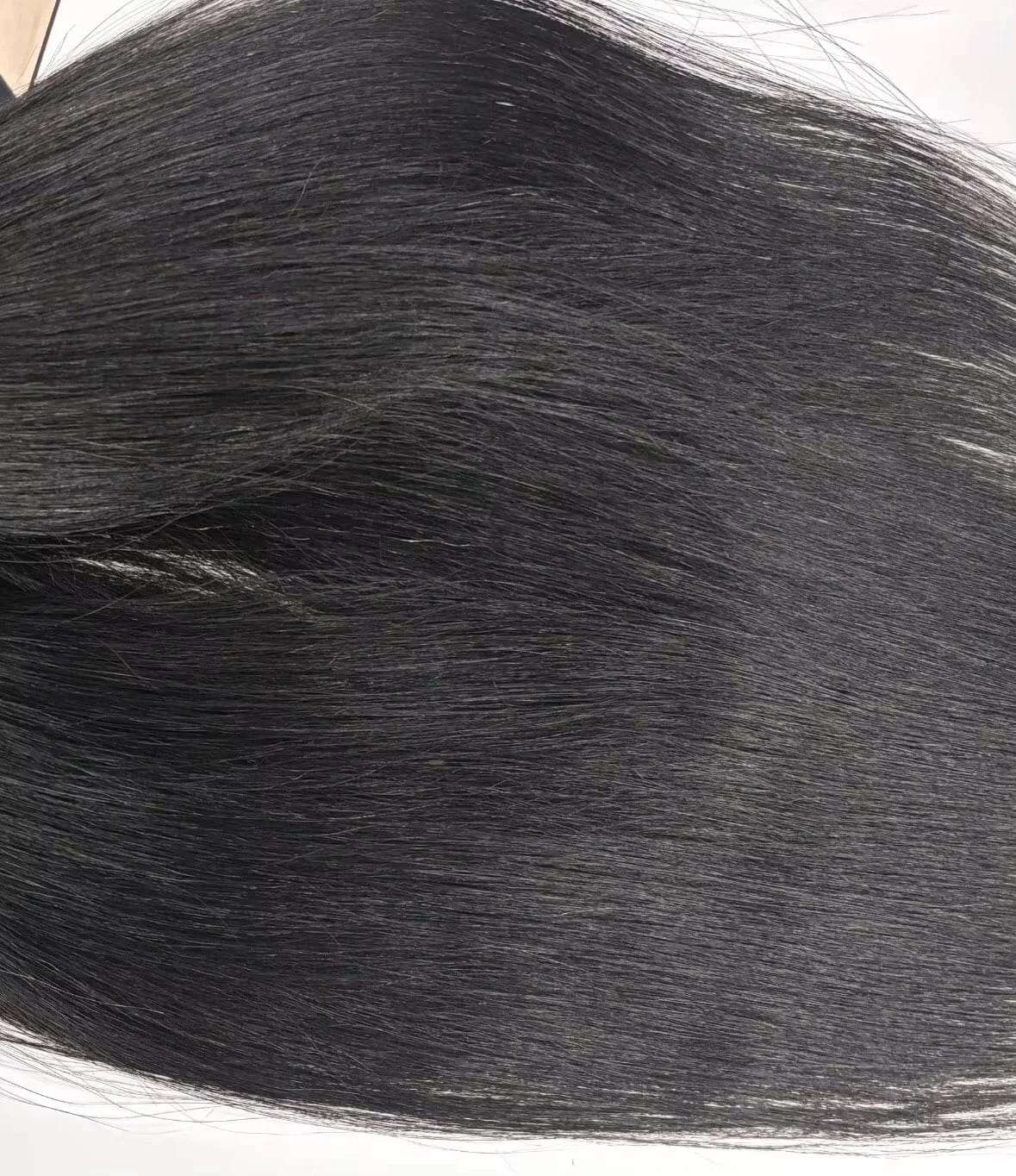 Customer photo review of MORE FACE 10A Straight Remy Hair 3PCS Human Hair Bundles Extensions Natural Color