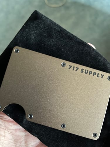 Customer photo review of 717 Aluminum Slim Wallet in Leather Brown