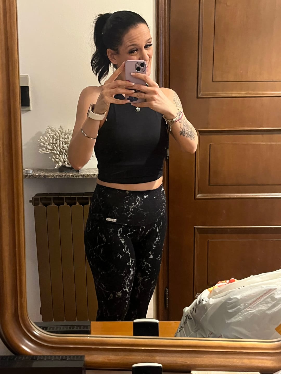 Customer photo review of Leggings Marmo Nero