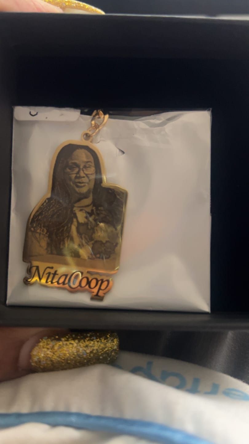 Customer photo review of Custom Photo Engraved Keychain