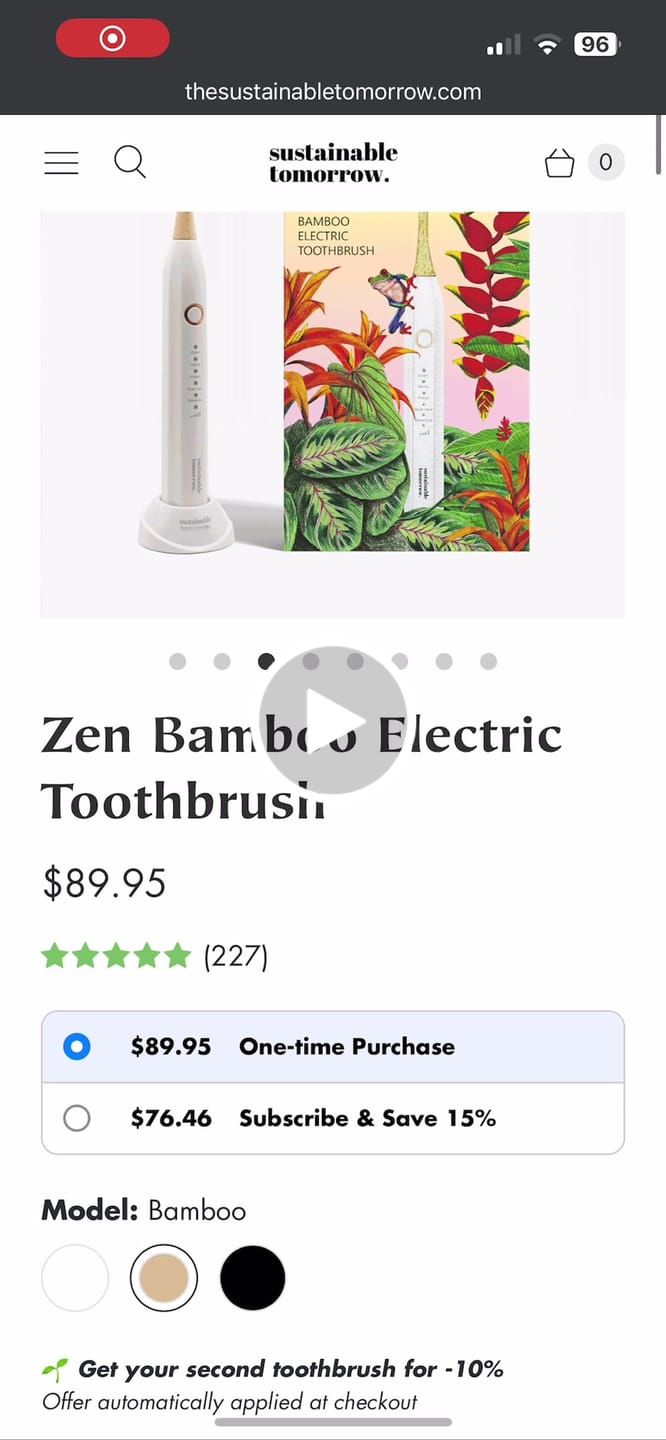 Customer video review of Zen Toothbrush Bamboo Heads (3 units)