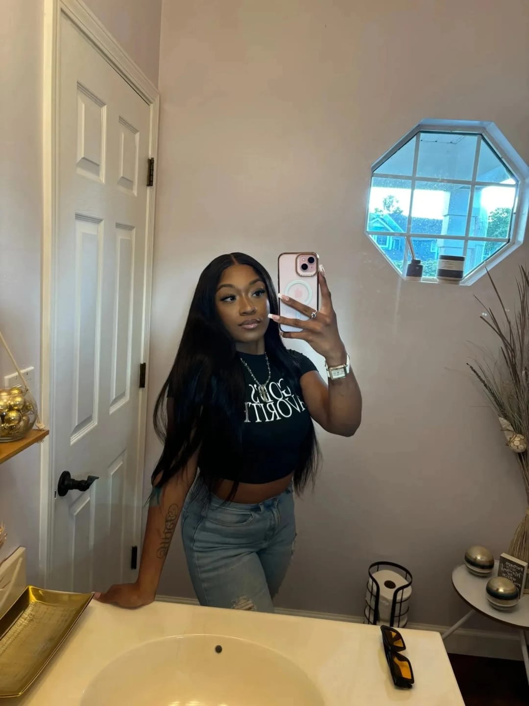 Customer photo review of MORE FACE 10A Straight Remy Hair 3PCS Human Hair Bundles Extensions Natural Color