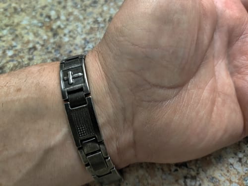 Customer photo review of 'For The Fallen' Arlington Magnetic Bracelet: Helps Pair Veterans With A Service Dog Or Shelter Dog