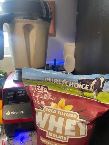 Customer photo review of Whey Protein Isolate with Organic Vanilla