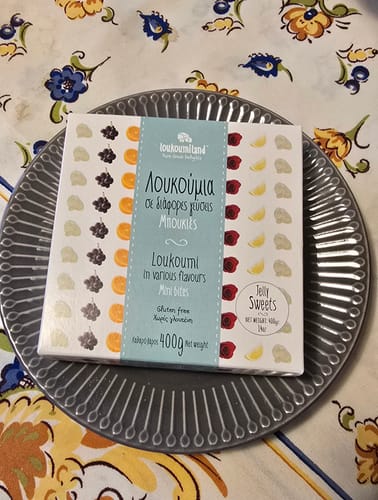Customer photo review of Loukoumi mixed flavours (rose, mastic, lemon, orange, and must) - 400g