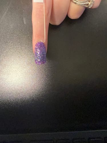 Customer photo review of D990 Aspire Purple Glitter Dip Powder
