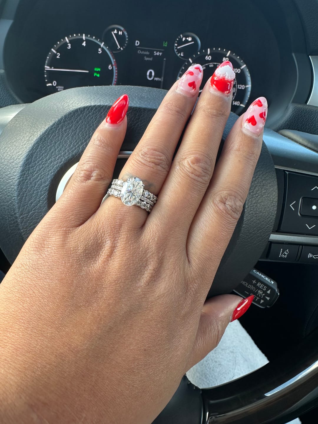 Customer photo review of S925 Louily Moissanite 4.0~5.5 Carat Oval Cut Engagement Ring Stackable Promise Ring For Women