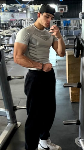 Customer photo review of 465 Superhero Compression Tees