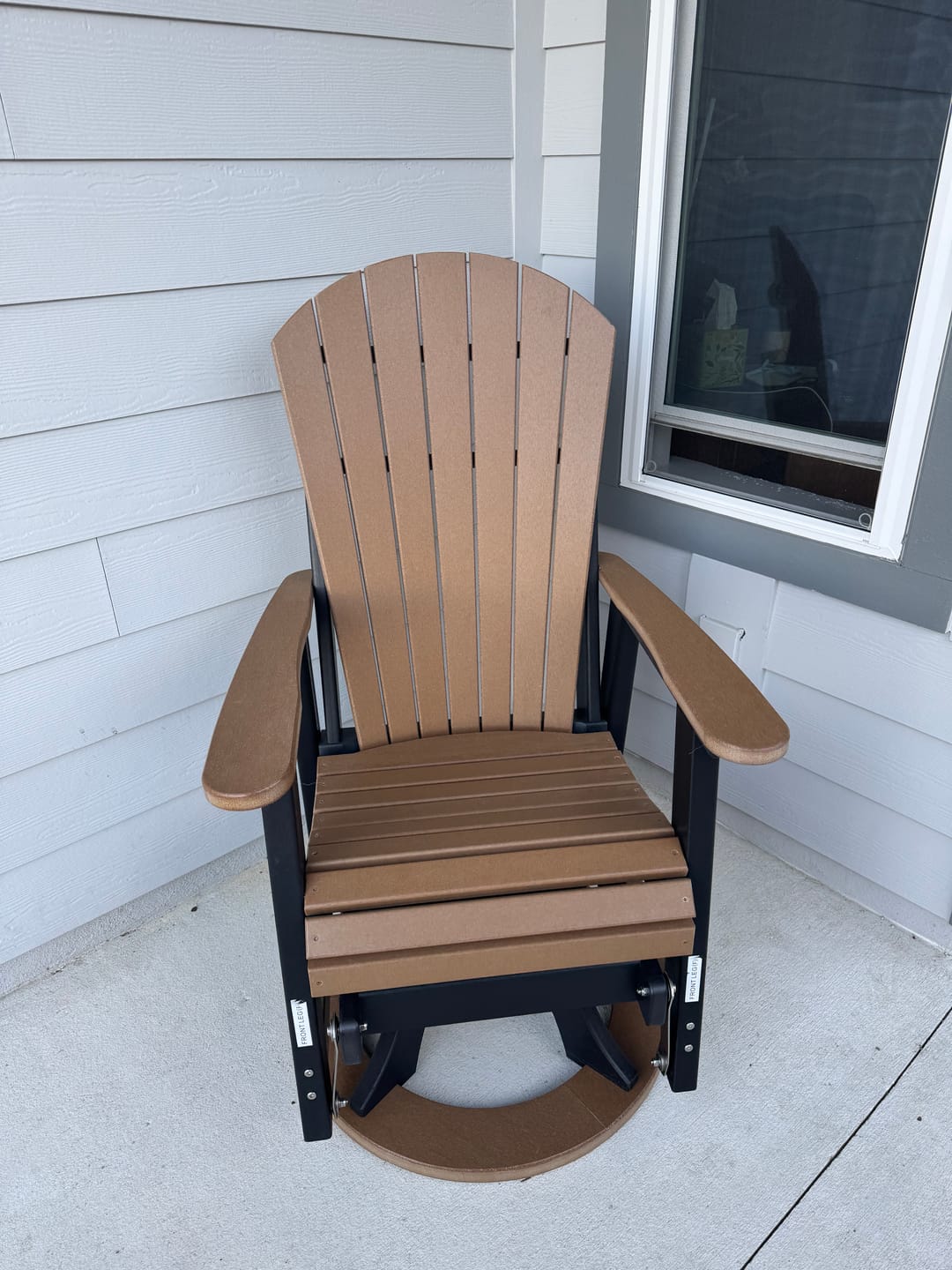Customer photo review of DURAWEATHER POLY® Swivel Rocking Porch Glider Chair