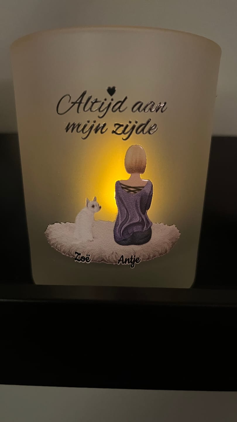 Customer photo review of Mijn favoriet - Gepersonaliseerd theelichtje