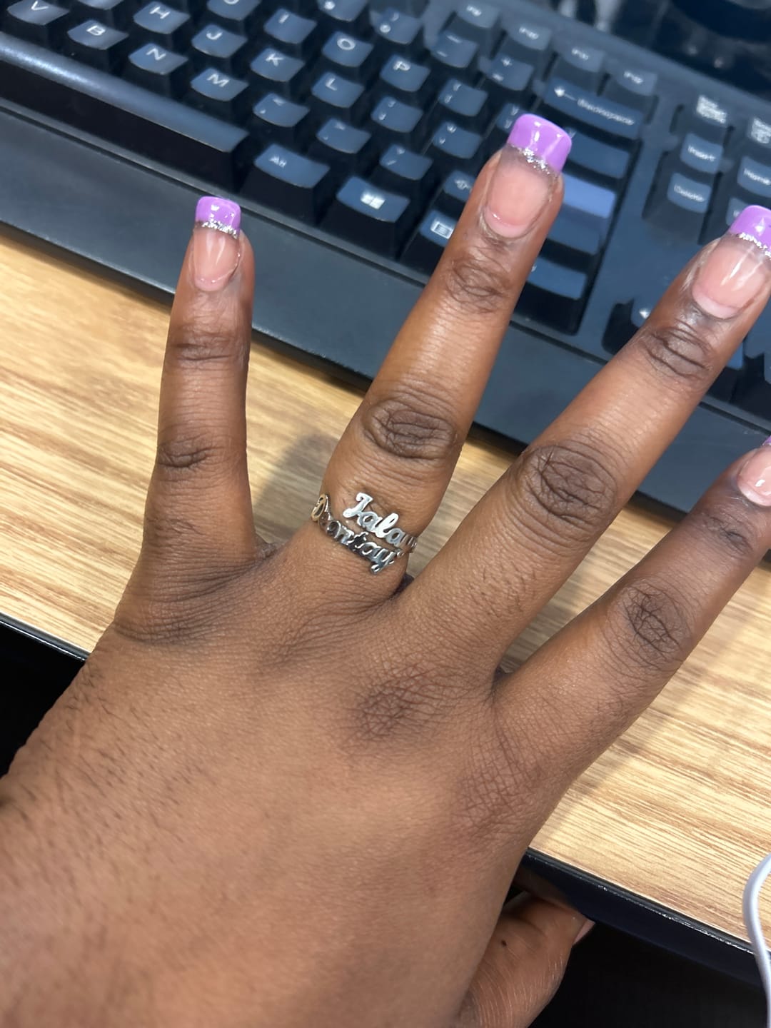 Customer photo review of Double Name Ring