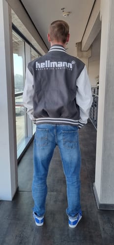 Customer photo review of Maßgeschneidertes Dunkelgrau Weiß Jacke