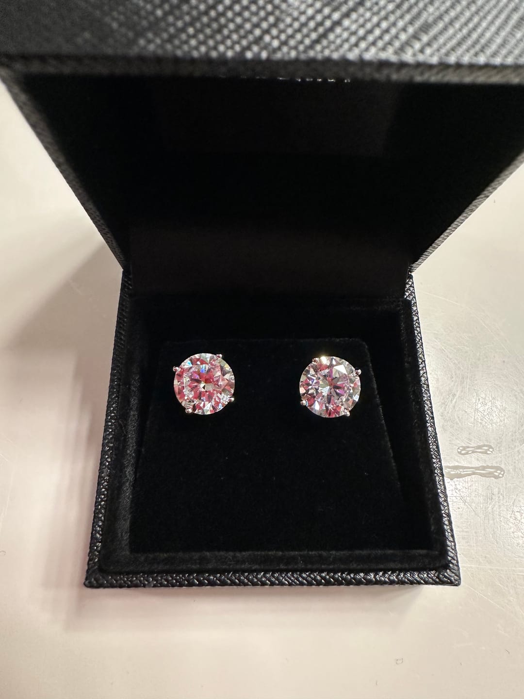 Customer photo review of Round Solitaire Necklace - Moissanite