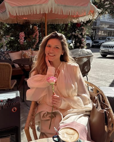 Customer photo review of Isla Pleated Chiffon Mini Dress