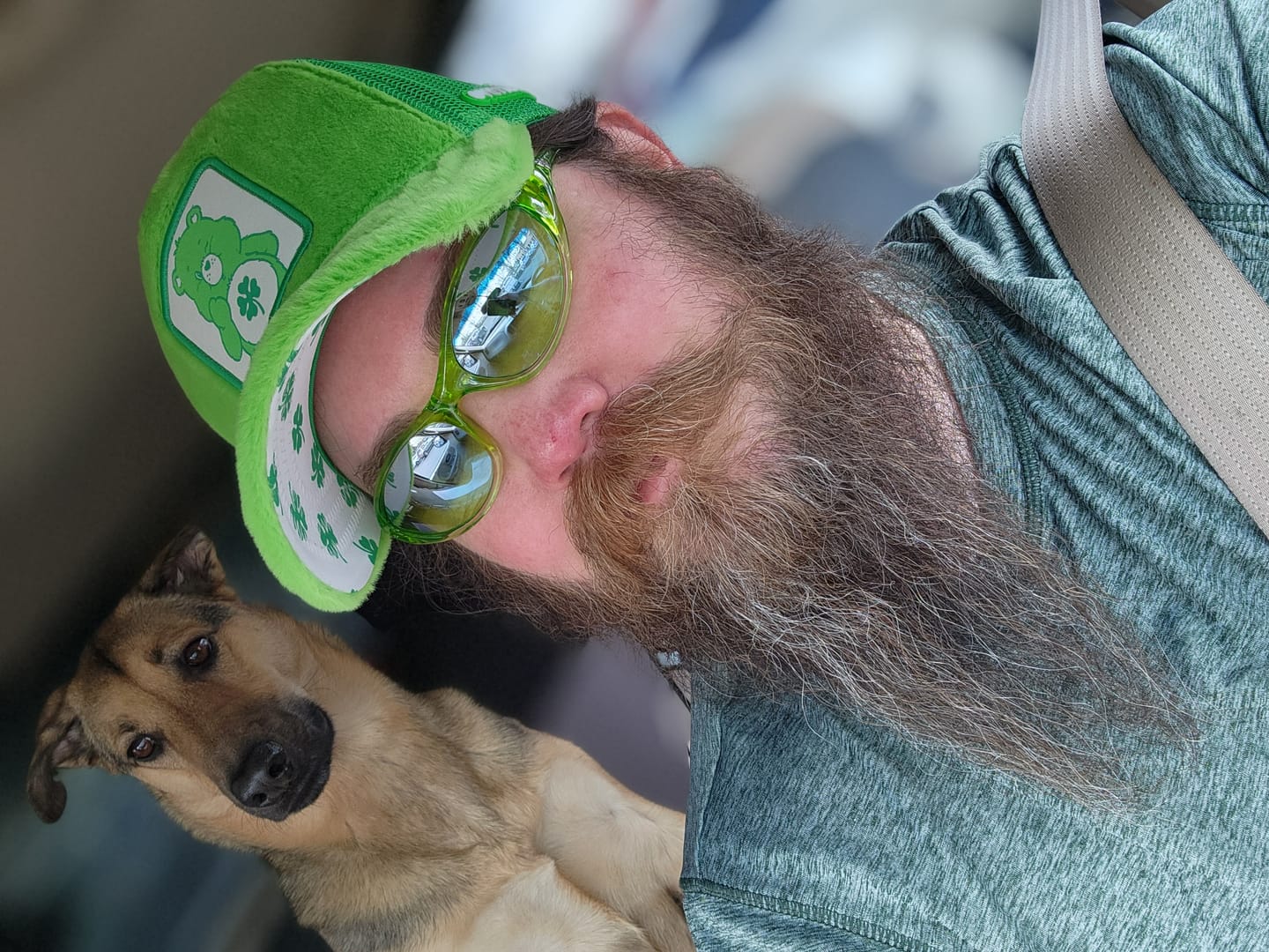 Customer photo review of OVERLORD X Care Bears:  Good Luck Bear Trucker Cap
