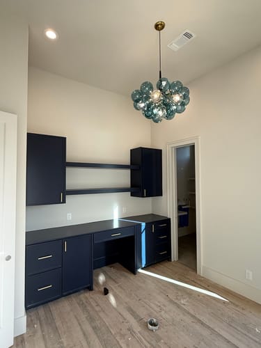 Customer photo review of Modern Cluster Blue Glass Globe Bubble Chandelier