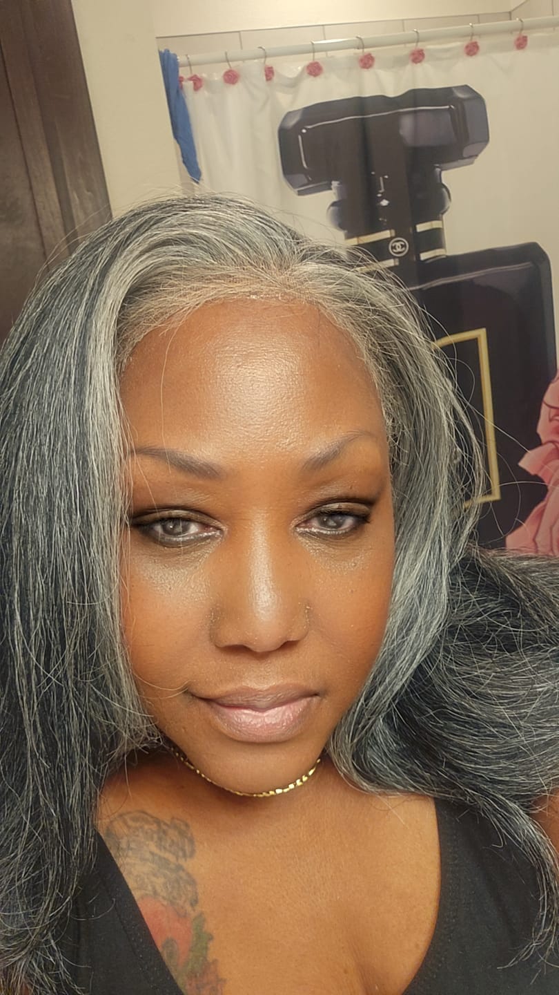Customer photo review of Sensationnel Curls Kinks Glueless HD 13x6 Lace Front Wig - 13x6 KINKY LAYERED BLOW OUT 14" - Kinky Edges