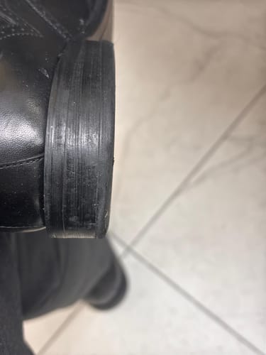 Customer photo review of Double Monk Strap Brogue Wingtip - Solid Black (Hand Painted Patina)