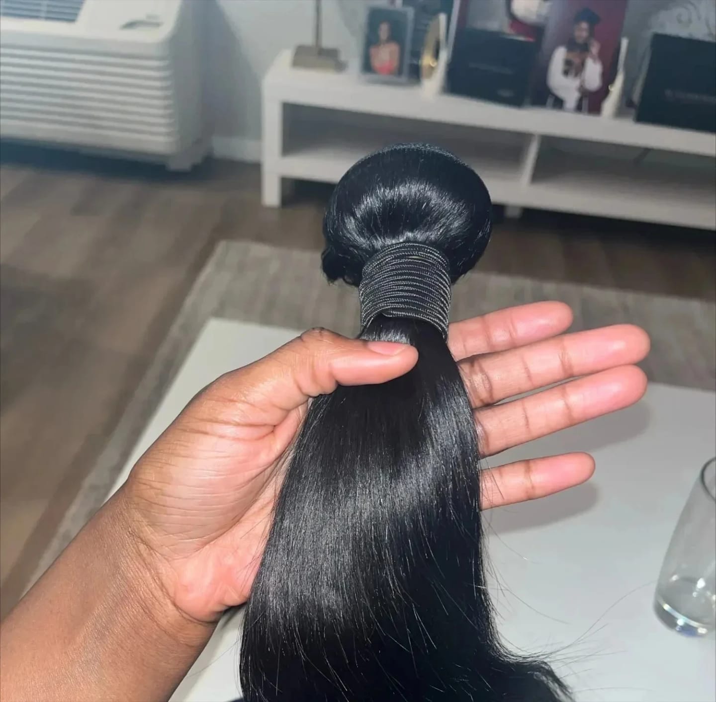 Customer photo review of MORE FACE 10A Straight Remy Hair 3PCS Human Hair Bundles Extensions Natural Color
