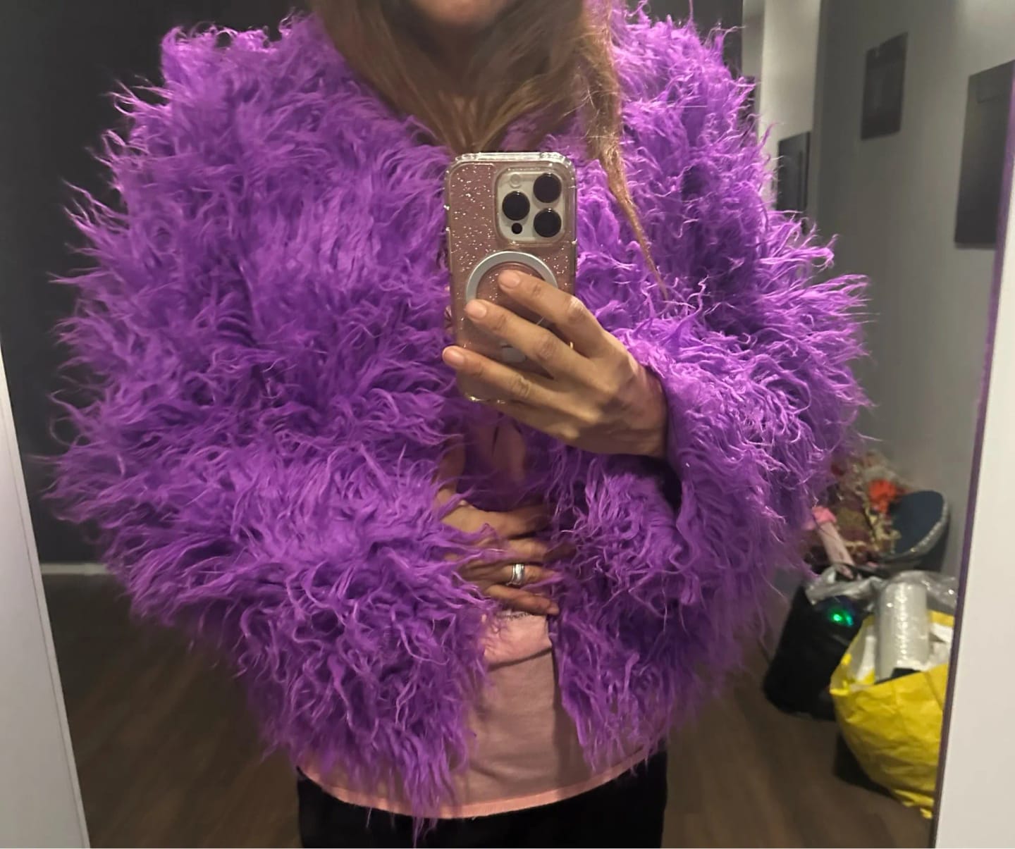 Customer photo review of GIGI SHAGGY OVERSIZED JACKET IN 8 COLOURS