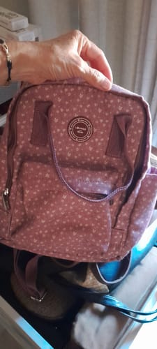 Reseña con foto de un cliente sobre Mochila Pequeña Canvas