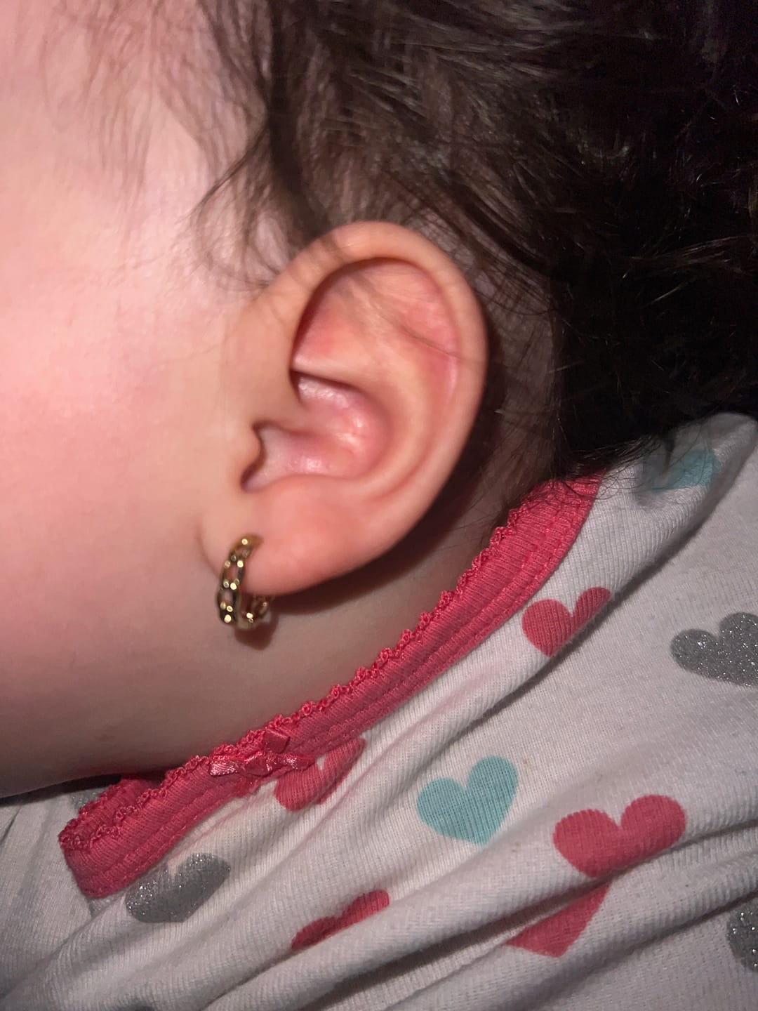 Customer photo review of Cuban Link Huggie Earrings