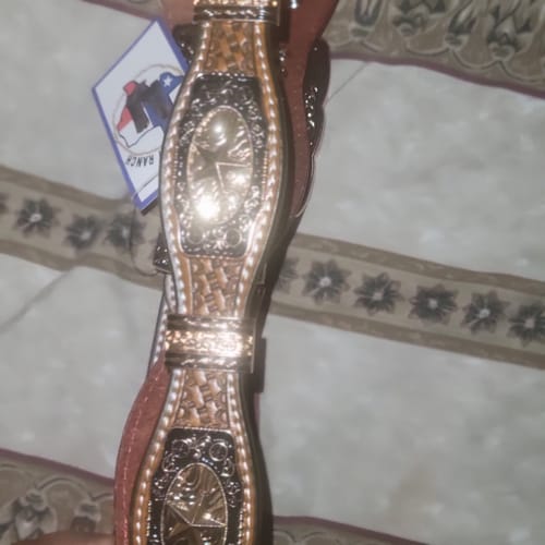 Customer photo review of Men’s Honey Leather Belt With Star Concho