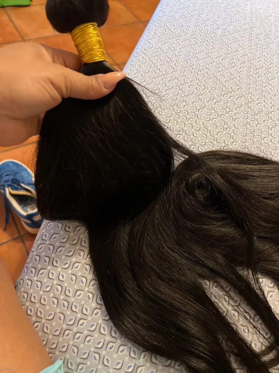 Customer photo review of MORE FACE 10A Straight Remy Hair 3PCS Human Hair Bundles Extensions Natural Color