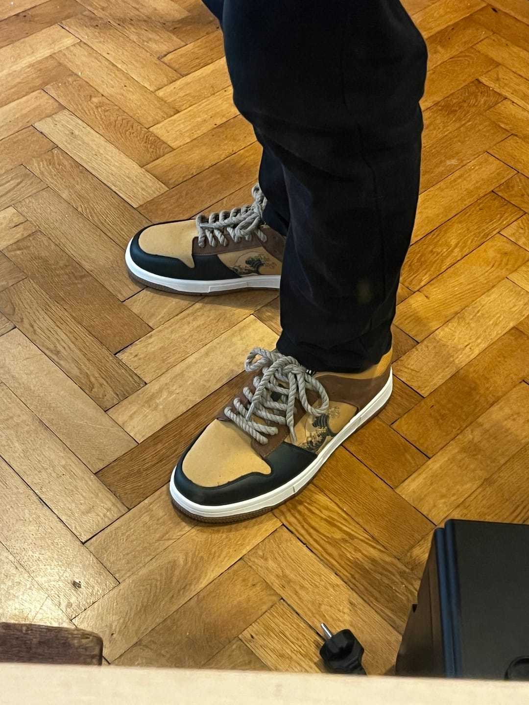 Customer photo review of The great wave off Kanagawa inspired sneakers