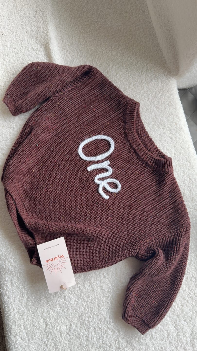Customer photo review of Hand Knitted Personalized Sweater